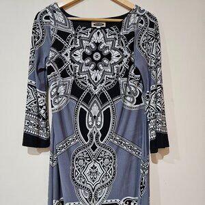 Intermission full sleeve dress with black and white pattern